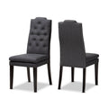 Charcoal Button Tufted Set of 2 Wood Dining Chair M11079