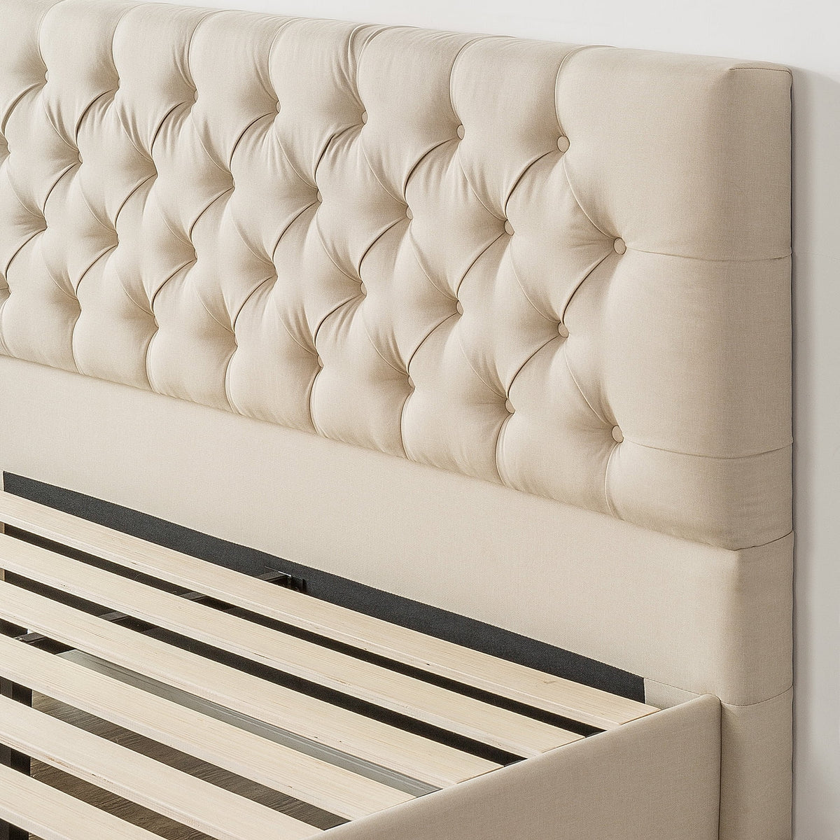 Queen Upholstered Platform Bed Frame J379880