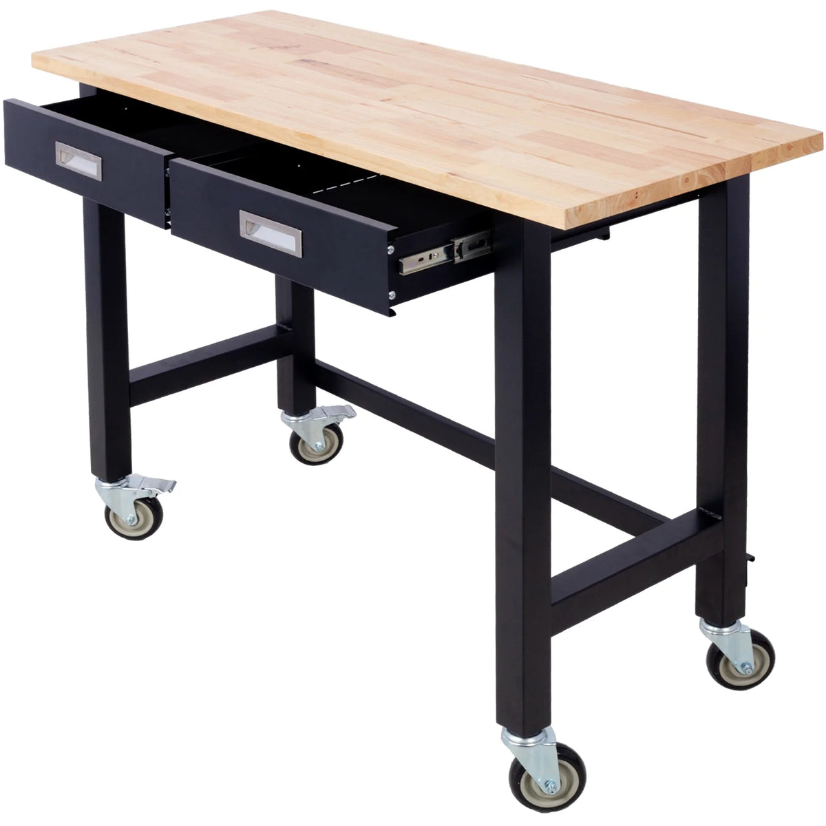 48in Adjustable Bamboo Wood Workbench with Drawer Storage W55442