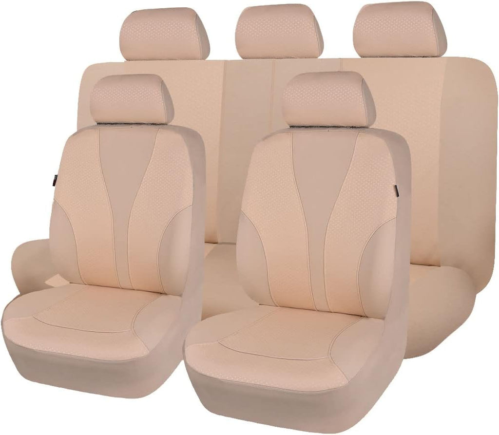 Solid Gray Polyester Rear Bench Split Car Seat Covers Full Set Pack of 2 T202619