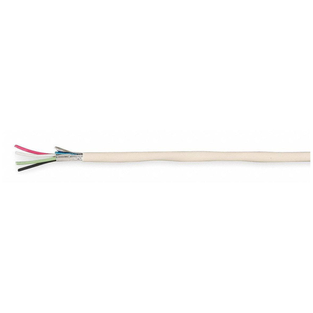 Shielded Plenum Cable, 18/4, 1000 ft, White F995795