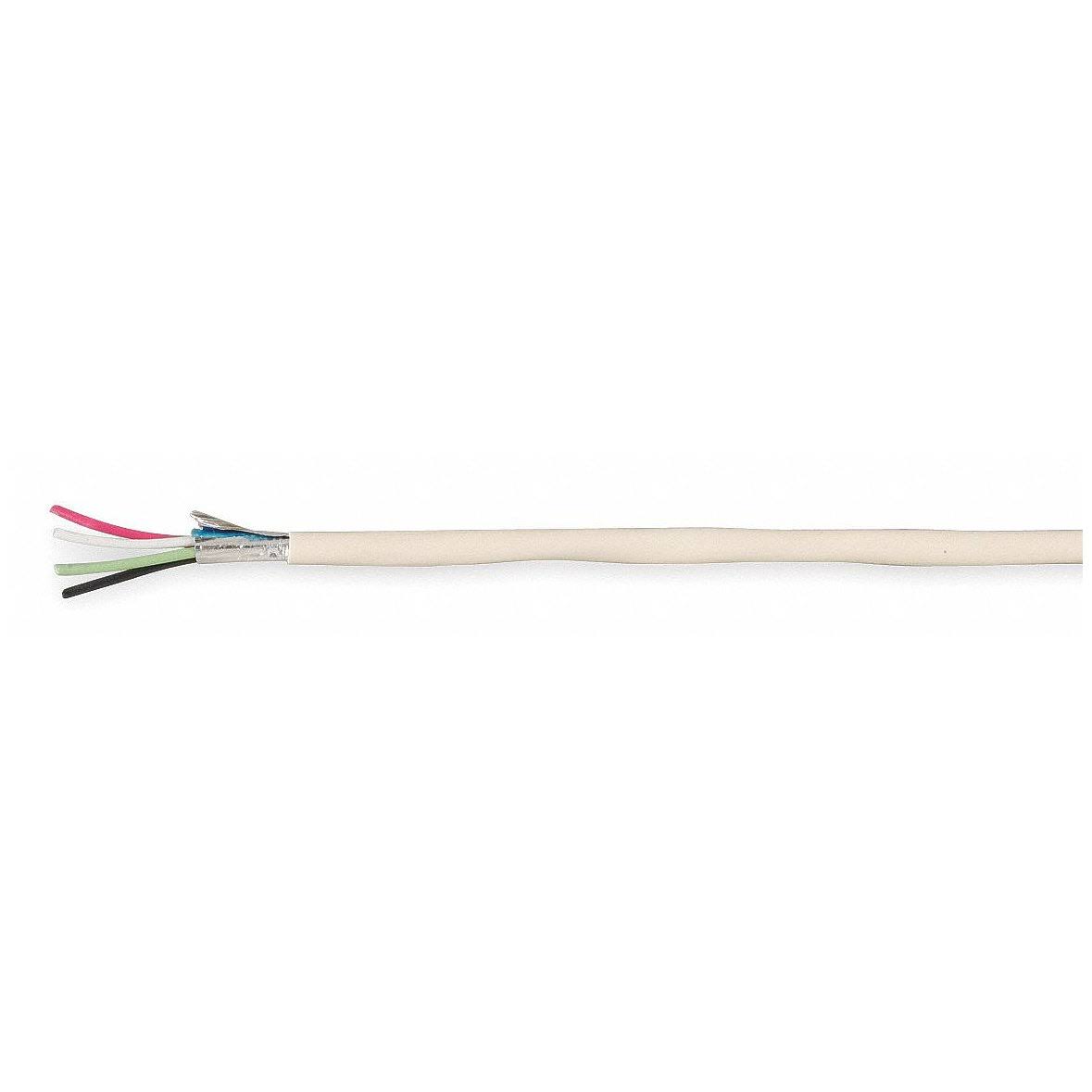 Shielded Plenum Cable, 18/4, 1000 ft, White F995795
