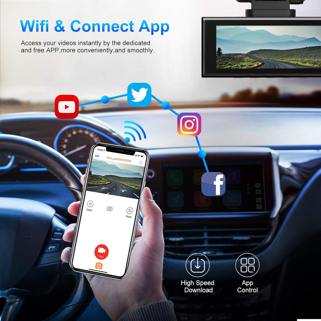 Dash Cam Front and Rear 2K Dual Dash Cam with 3.16 IPS Touchscreen M880639