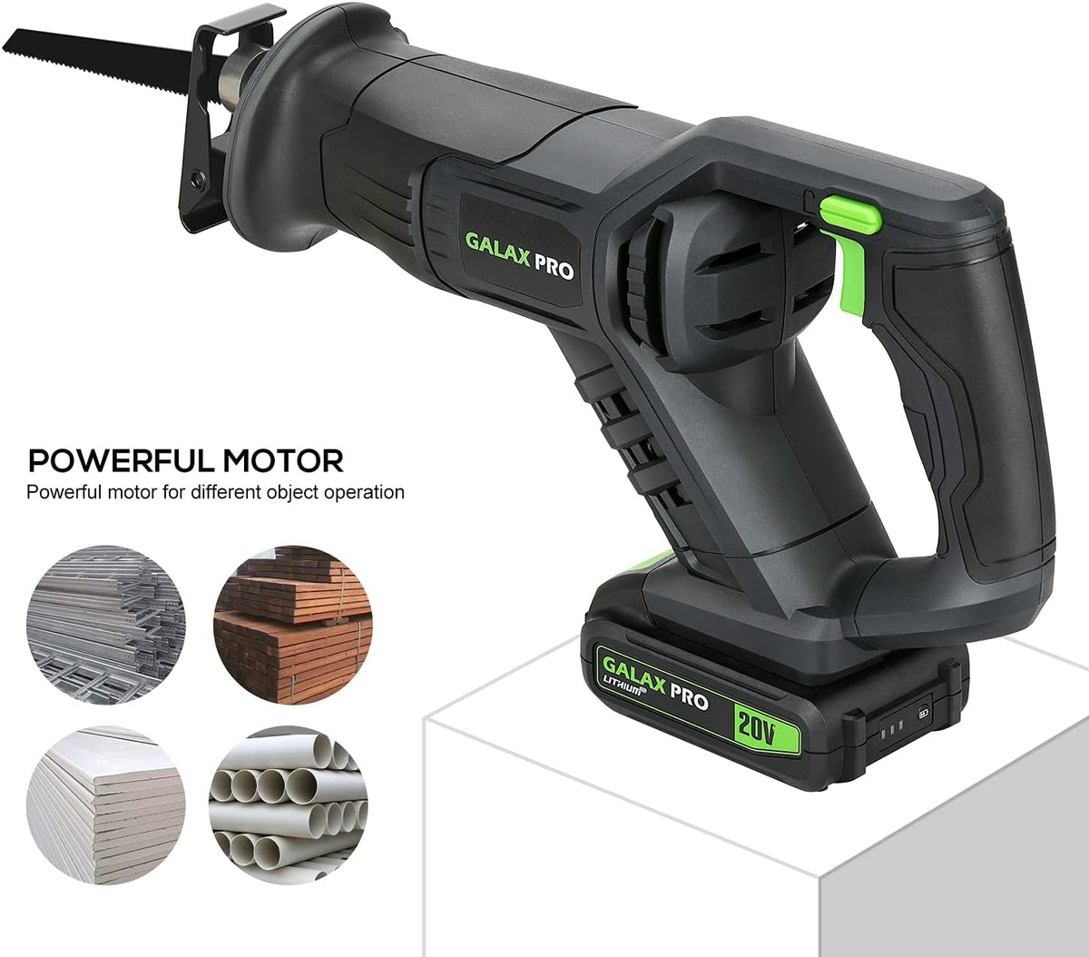 Cordless Reciprocating Saw with 20V 2.0Ah Battery, 6-inch Wood and Metal Saw Blades K840768