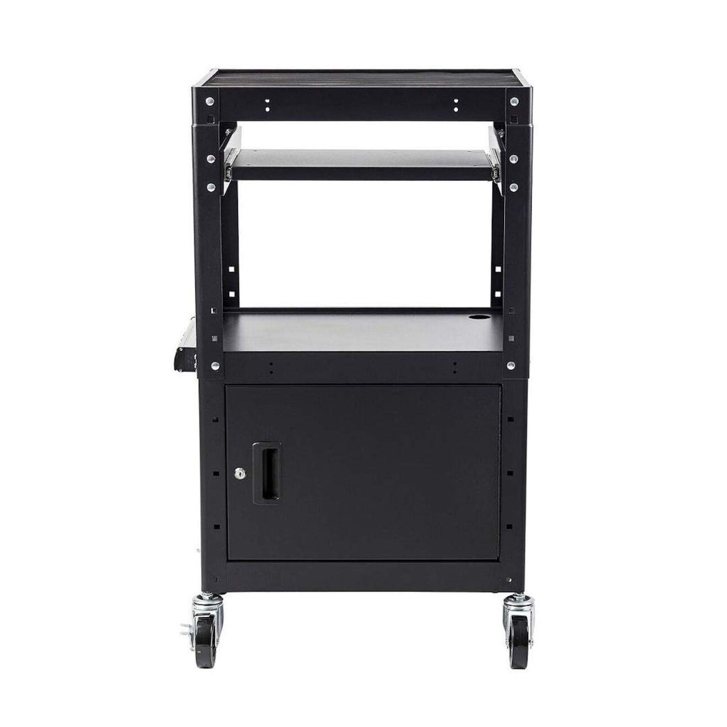 Black Metal Rolling Storage Cart with Adjustable Shelves N4450
