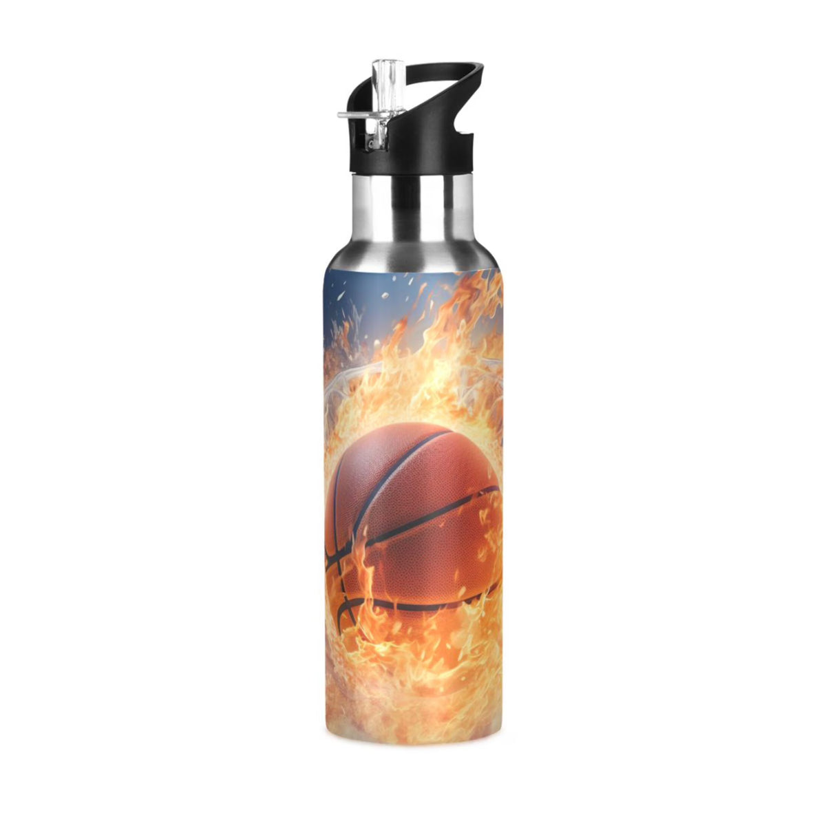 Stainless Steel Insulated Thermos Vacuum Flask Water Bottle with Straw Lid P9804
