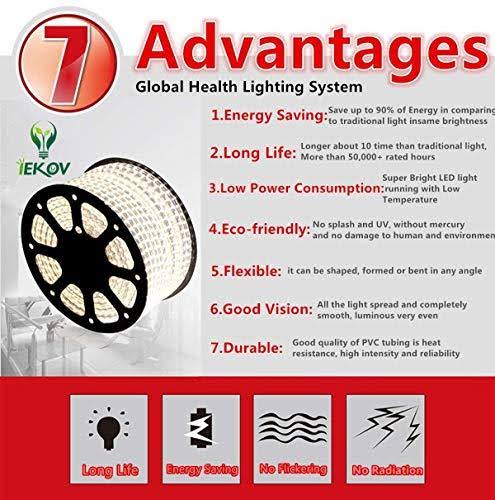 RGB LED Strip Light, Waterproof Multi Colors Dimmable SMD5050 LED Rope Light L659