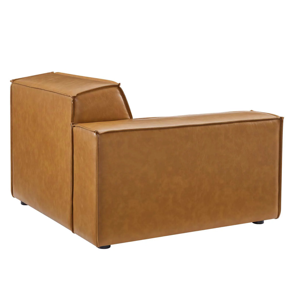 Tan 6-Piece Vegan Leather Sectional Sofa I79025