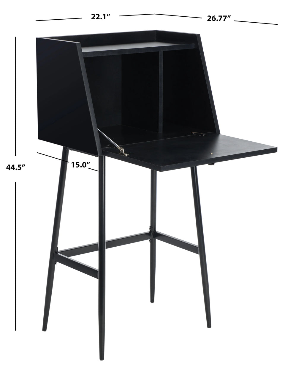 Black Modern Secretary Writing Desk P418907