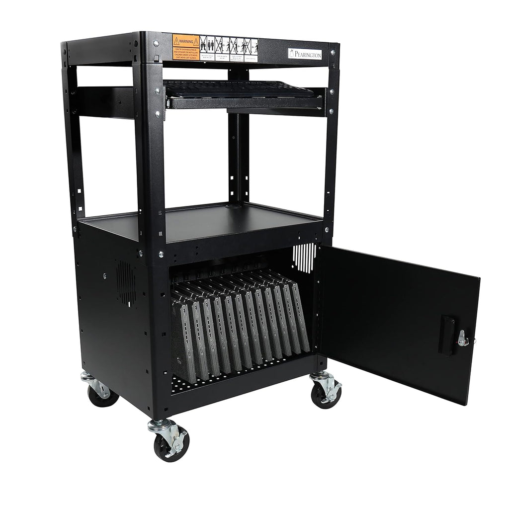 Black Metal Rolling Storage Cart with Adjustable Shelves N4450
