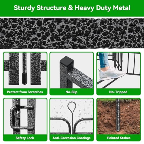 Heavy Duty 12 Panels Dog Playpen 47" Height Snowy Black C2616