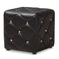 Black Faux Leather Upholstered Ottoman I741