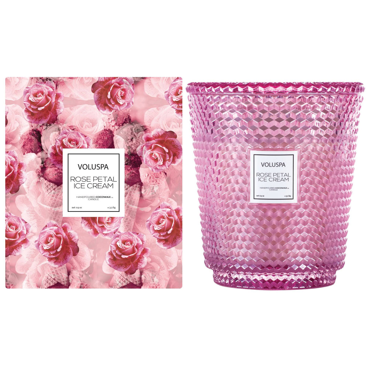 Rose Petal Ice Cream Hearth Candle F11515