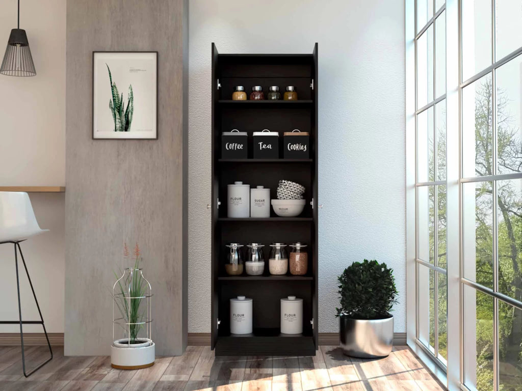 Dark Brown & Black Double Door Cabinet M229511