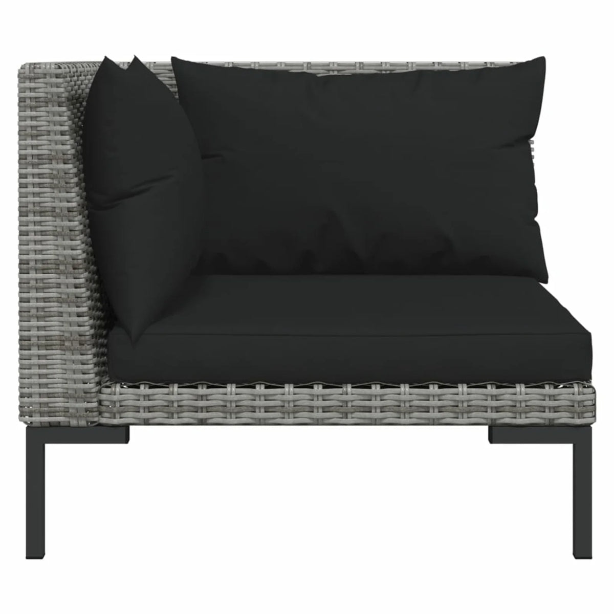 9 Piece Poly Rattan Patio Set with Cushions Dark Gray F4314