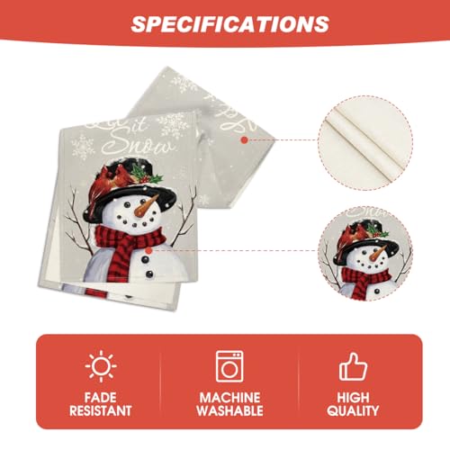 Red Snowman Winter Table Runner 13x72 Inch N1906