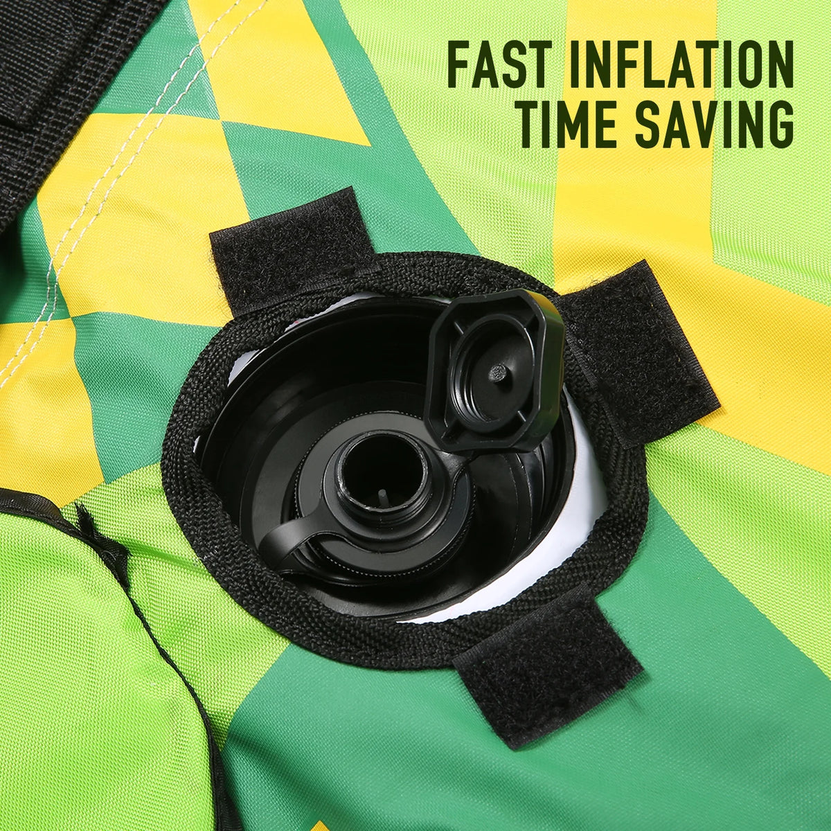 Green Inflatable Towable Tube with Foam Seats & Handles X710