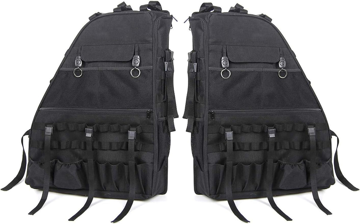 Roll Bar Storage Bag Cargo Cage with Multi-Pockets Organizers Saddlebag Tool Kits Holder Bags (Pack of 2) E75286