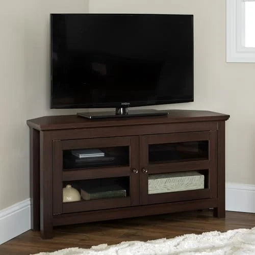 Espresso Brown Wood Corner TV Stand I774667