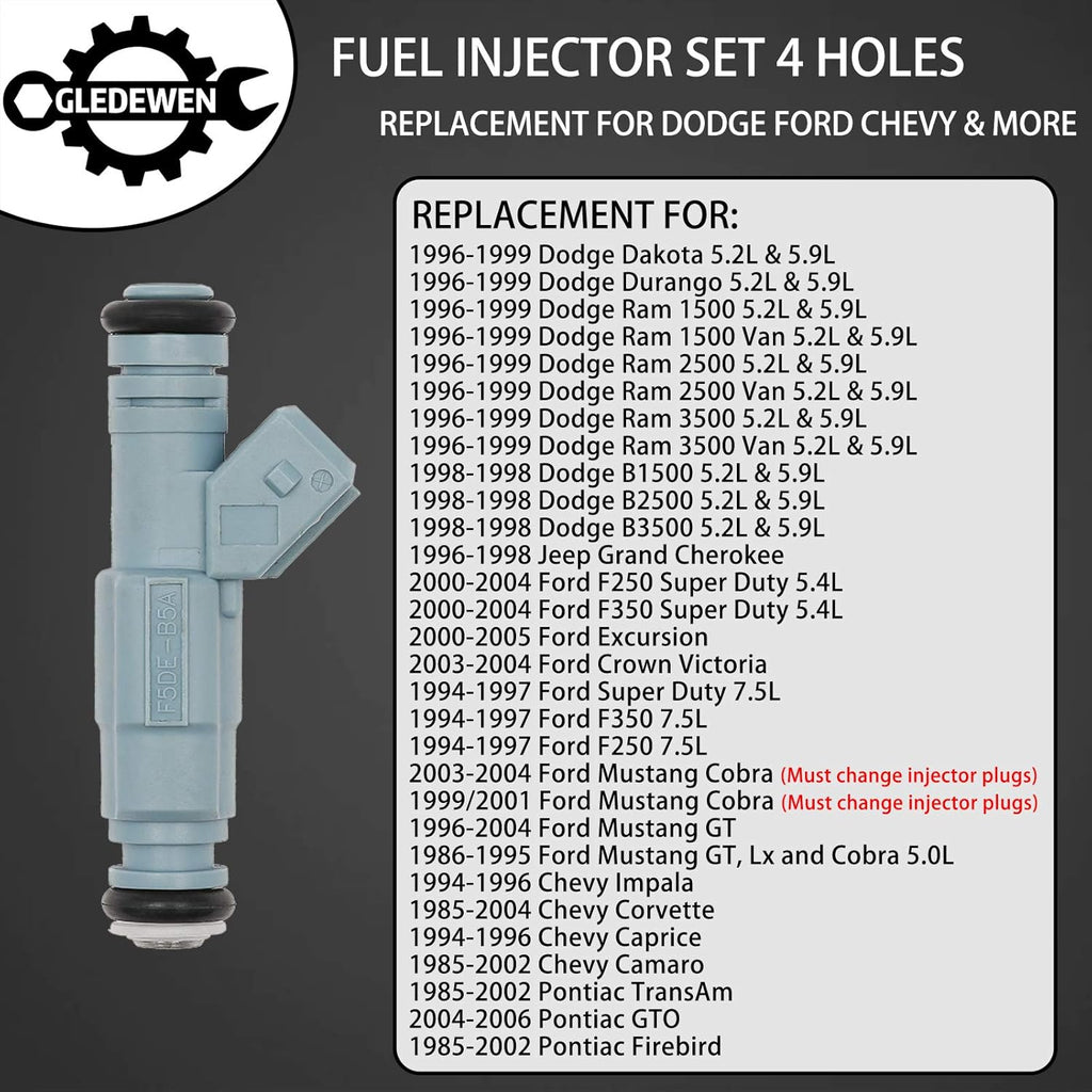 Fuel Injector 24LB 4 Holes 8Pcs M16435