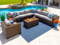 Brown 9-Piece Resin Wicker Outdoor Sectional Sofa Set O8435
