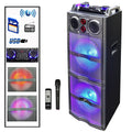Double 10" Bluetooth Portable Party Speaker with Reactive Lights D9234