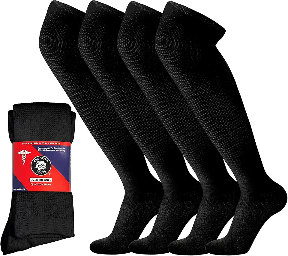 4 Pairs Over The Knee Non-Binding Cotton Socks U848