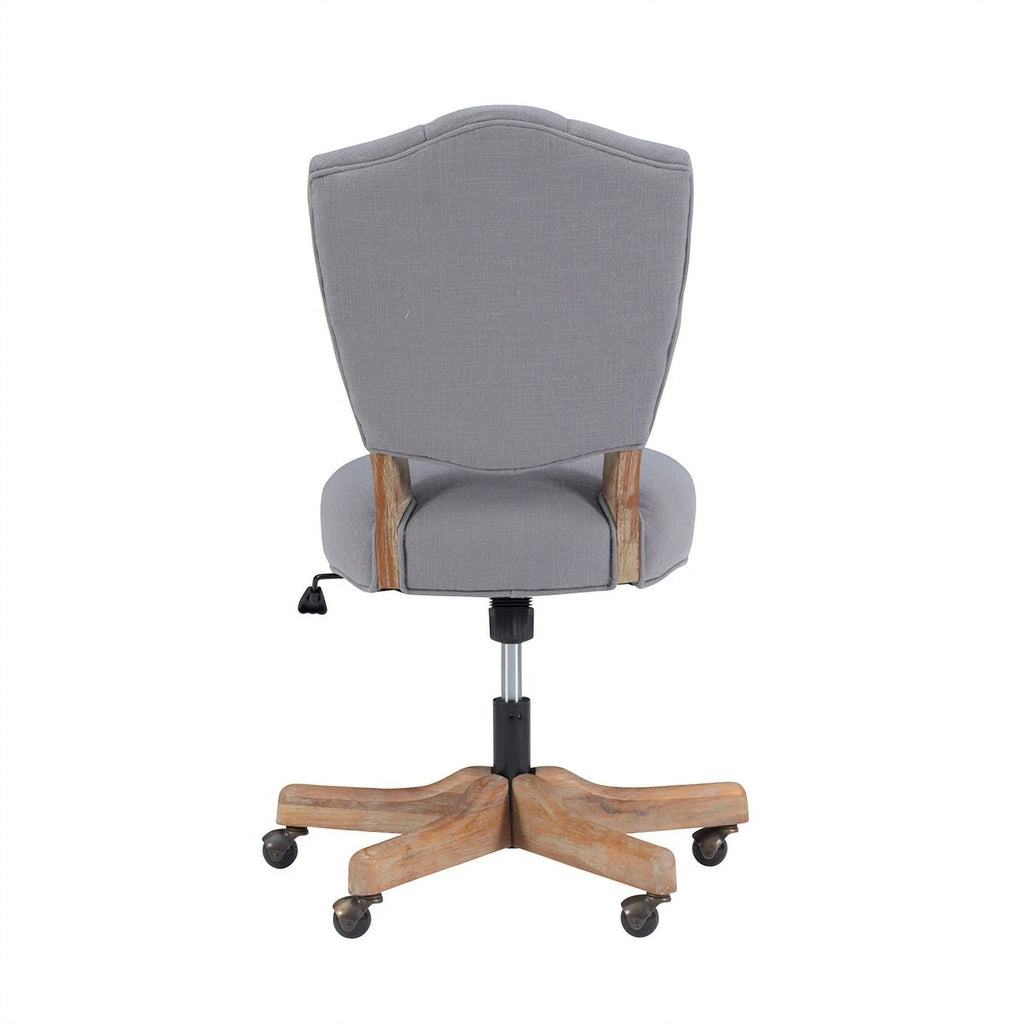 Gray Wood Upholstered Swivel Office Chair P400