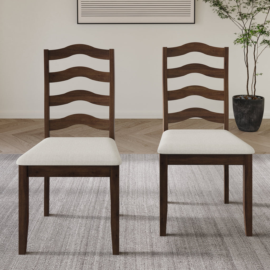 Brown Wooden Dining Chair Set of 2 C217457