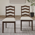 Brown Wooden Dining Chair Set of 2 C217457