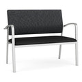 Silver/Black Polyurethane Reception Loveseat X2992
