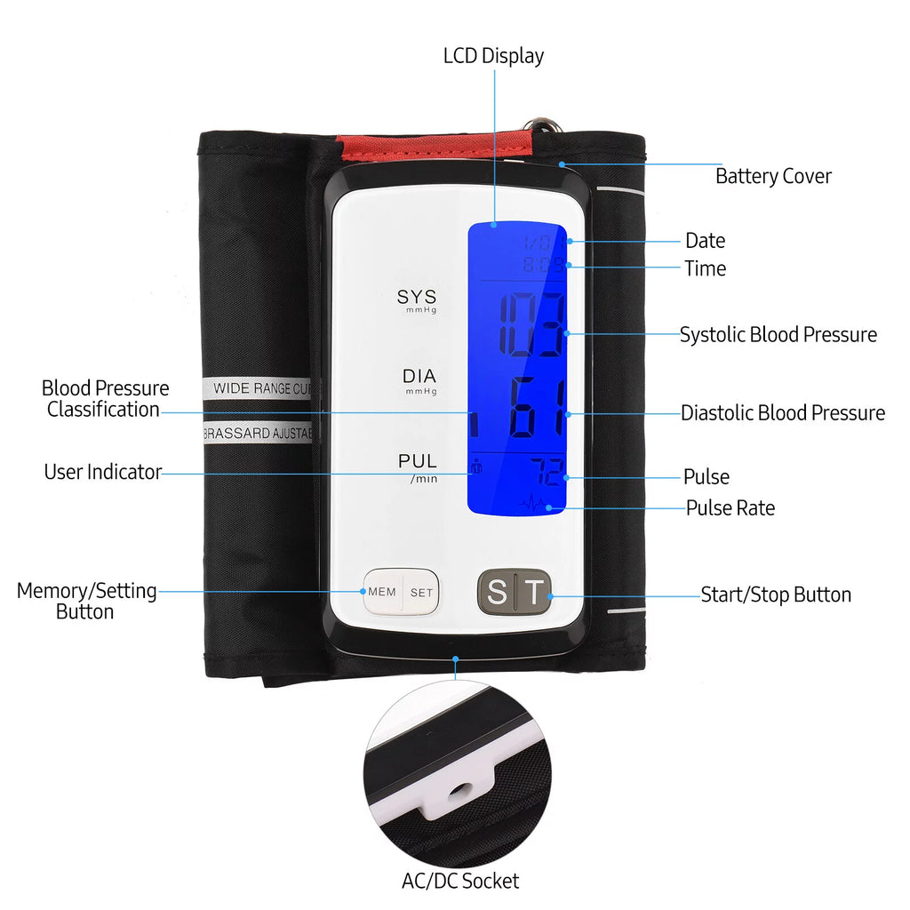 Automatic Upper Arm BP Cuff with 3.2-inch LCD Display J542519