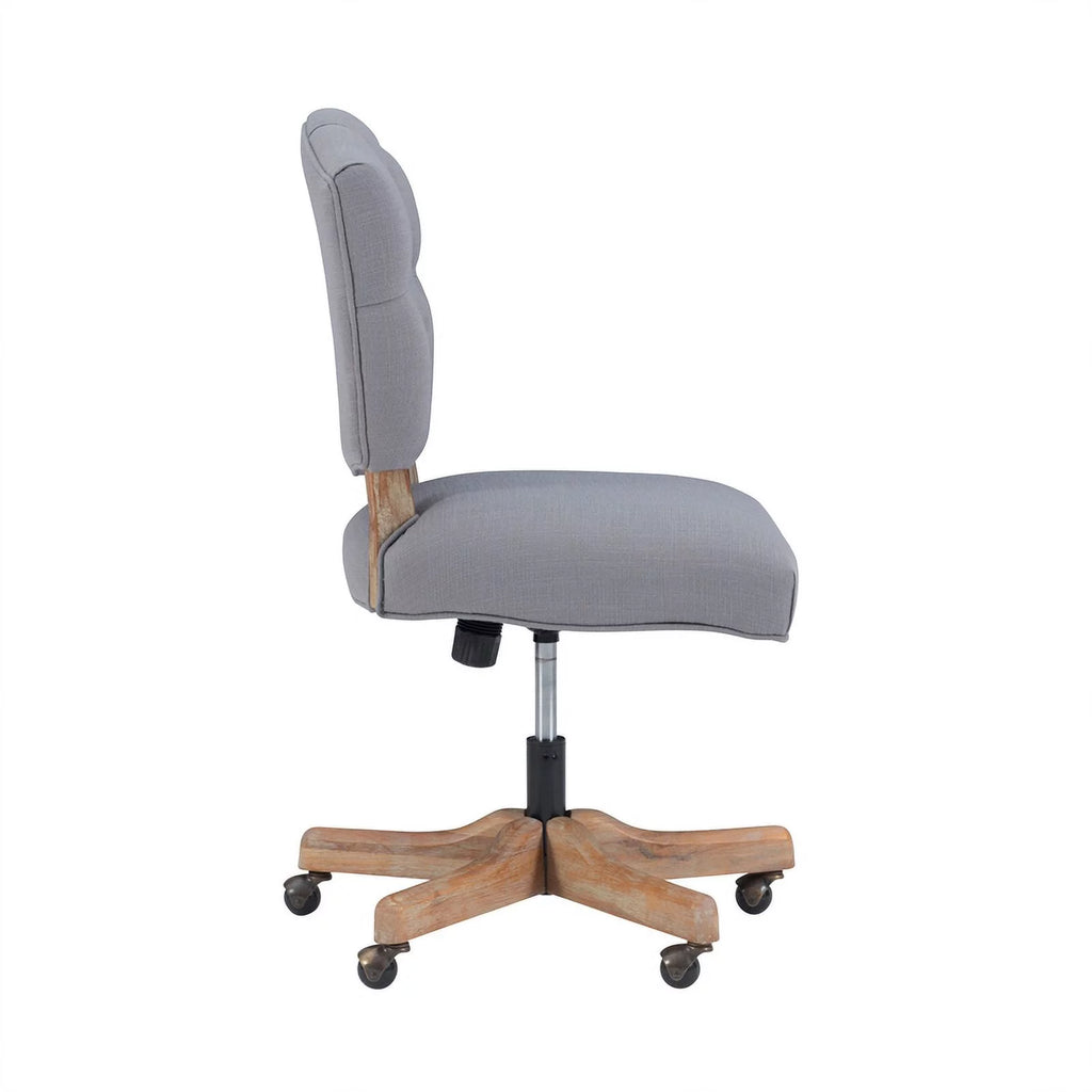Gray Wood Upholstered Swivel Office Chair P400