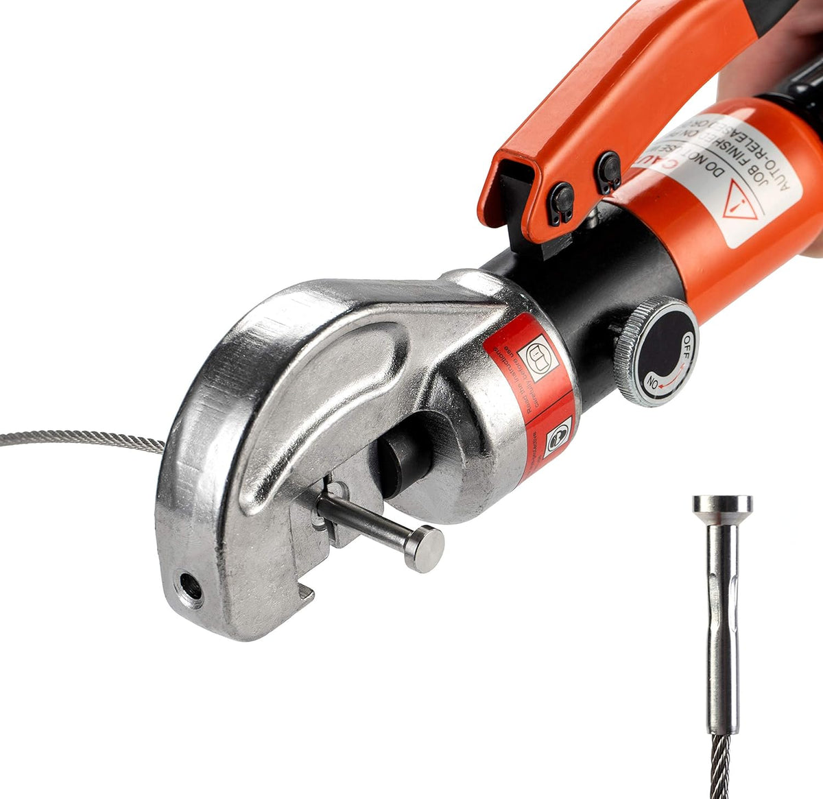 10 Ton Hydraulic Cable Crimper Hand Tool with 8 Pairs Dies and Cable Cutter T471