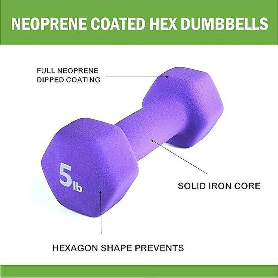 Neoprene 20LB Hex Dumbbell Hand Weights Set of 2 Y386117