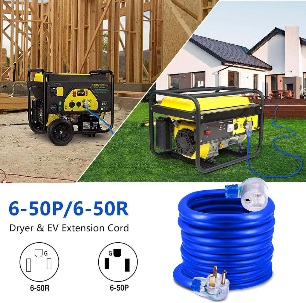 50A 25FT 6-50R Female 6-50P Male Heavy Duty Welder Extension Cord Q8097