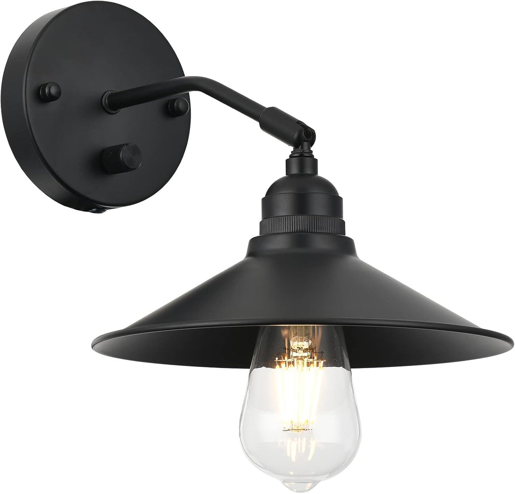 Matt Black Metal Wall Sconce with on/Off Switch B590