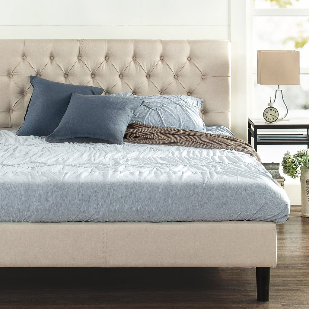 Queen Upholstered Platform Bed Frame J379880