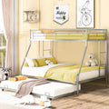 Black Twin Over Full Metal Bunk Beds with Trundle E3455