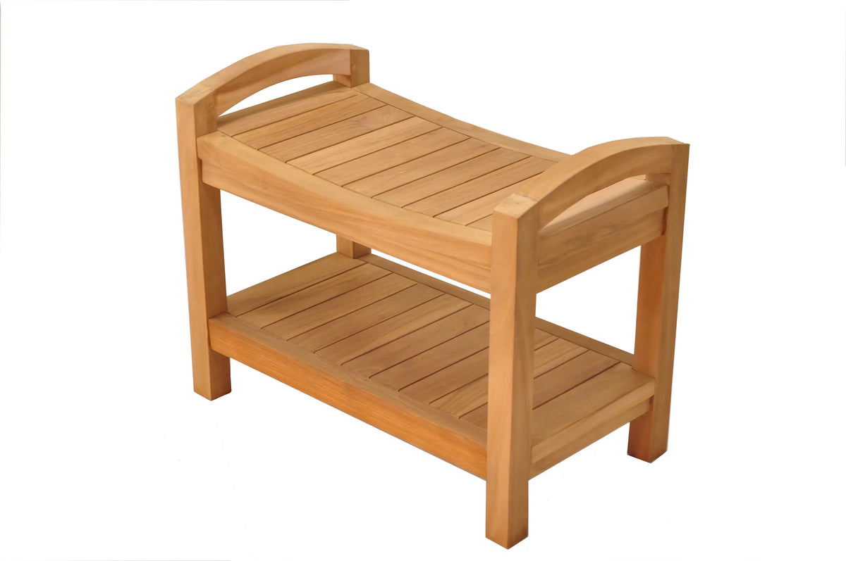 Teak Wood Shower Seat 24" Outdoor Bench S28620