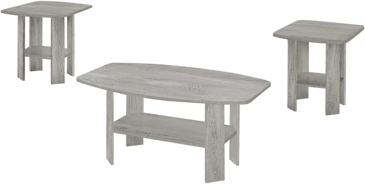 Grey Laminate 3Pcs Coffee End Side Table D551