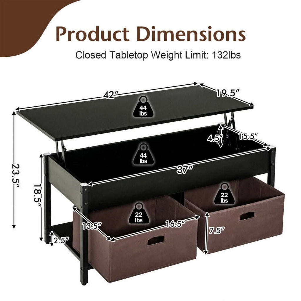 Lift Top Coffee Table with Hidden Storage P942