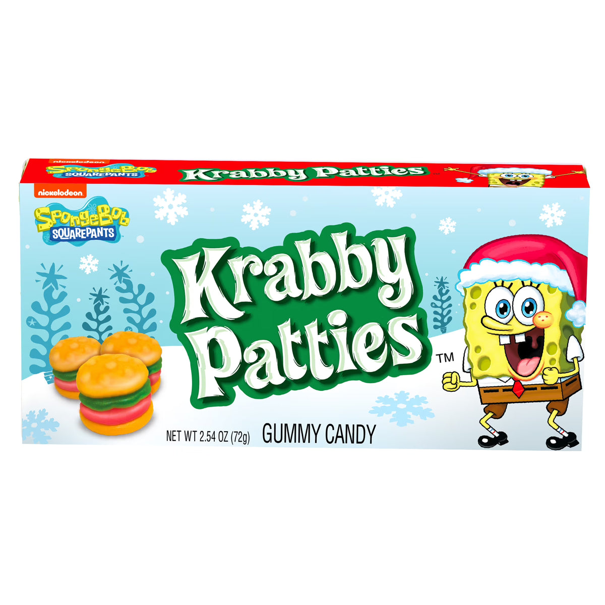 SpongeBob SquarePants Gummy Candy Original Flavor Krabby Patty Theater Box, 2.54 oz Y32550
