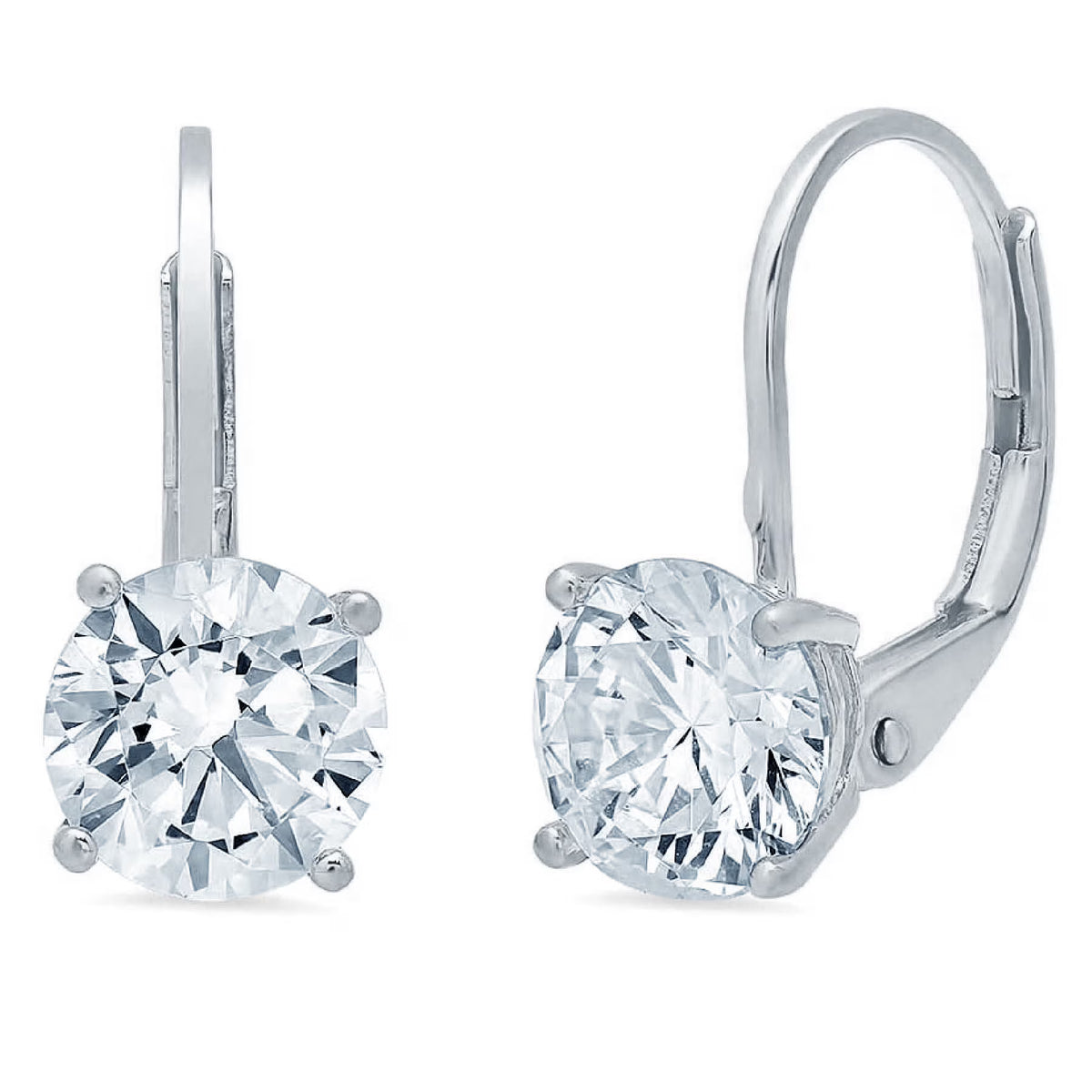 14k White Gold Simulated Diamond Drop Earrings I589061