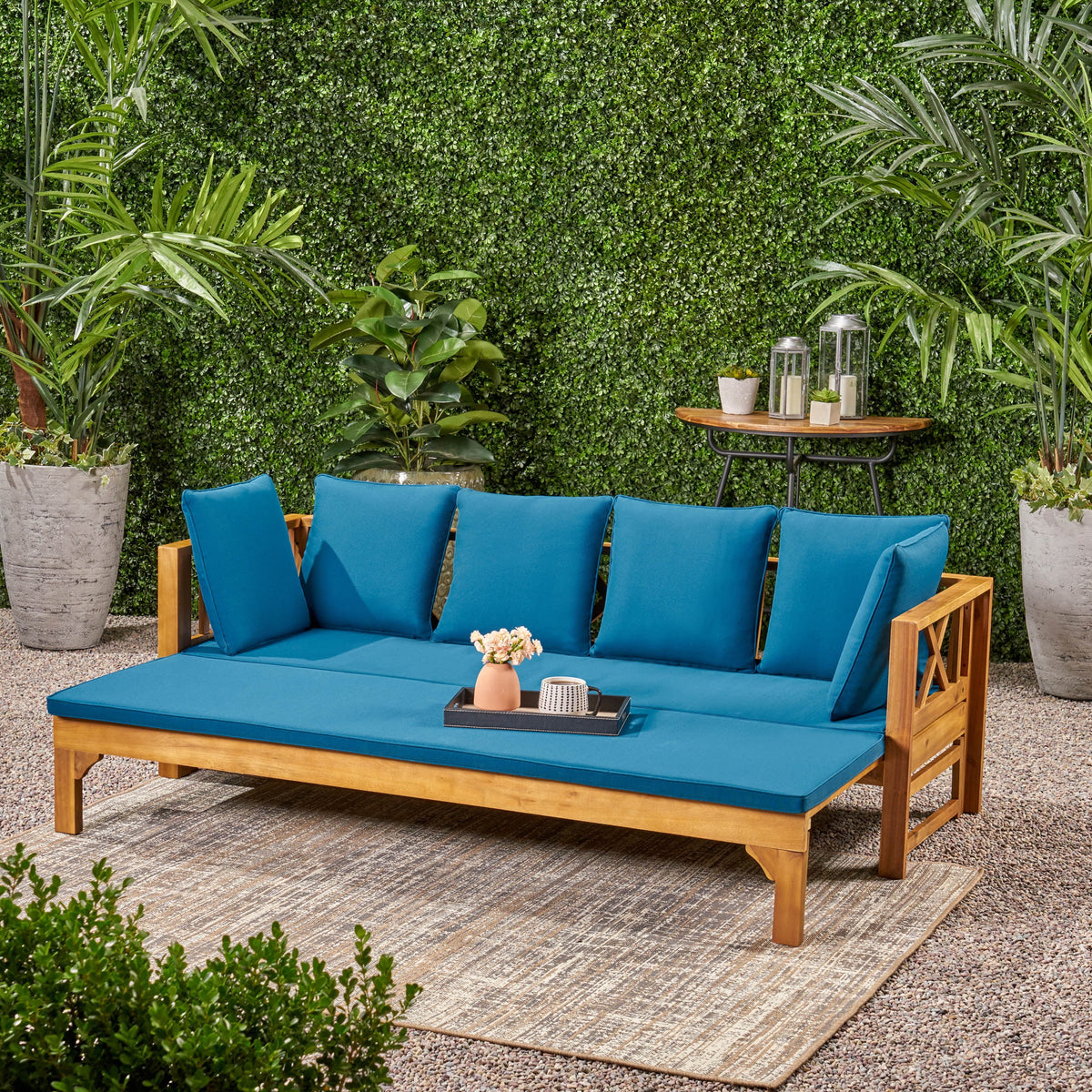Acacia Wood Extendable Daybed Sofa R9253