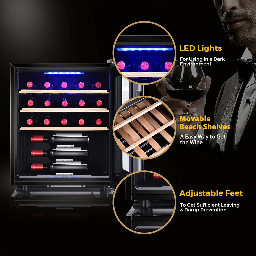 21 Bottle Compressor Wine Cooler Refrigerator Black P378231