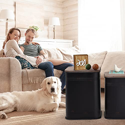 Galvanized Metal Storage Ottoman Side Table P18198