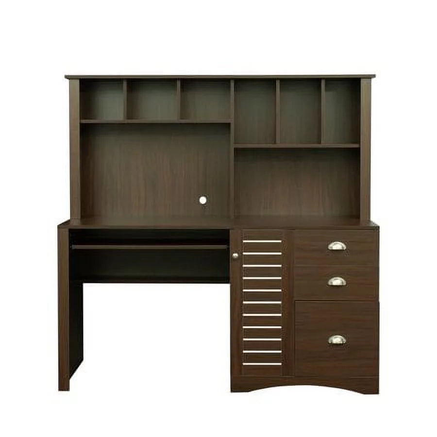 Computer Desk with Drawers & Bookshelf K84112