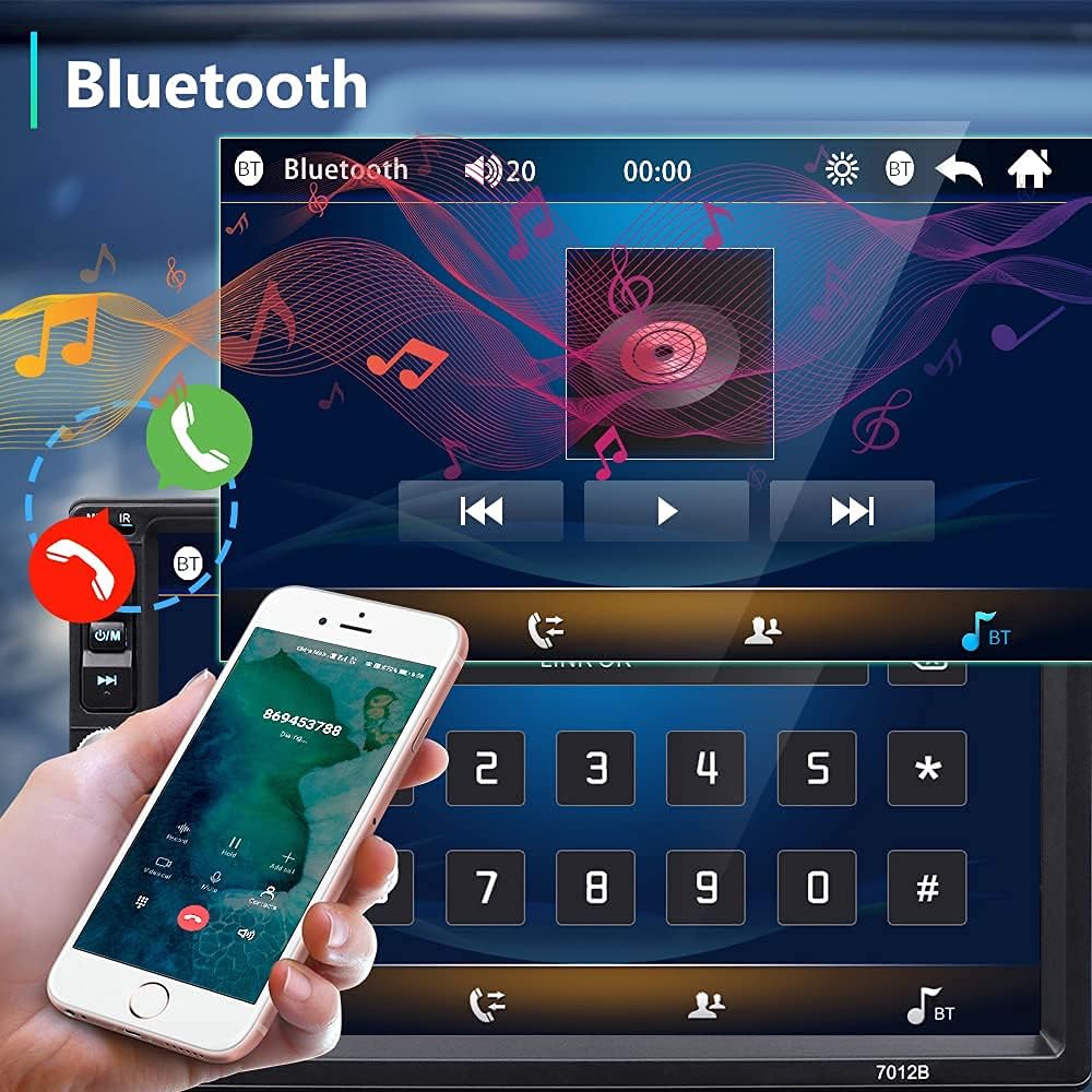 7 Inch Double Din Bluetooth Car Stereo Touch Screen C13317