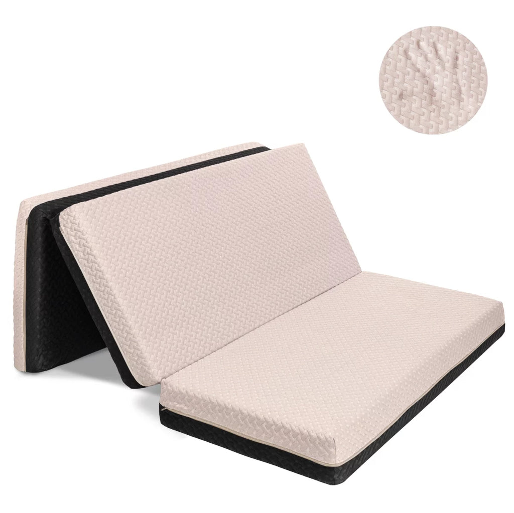 Queen Memory Foam Tri Folding Mattress with Waterproof Washable Cover H4577
